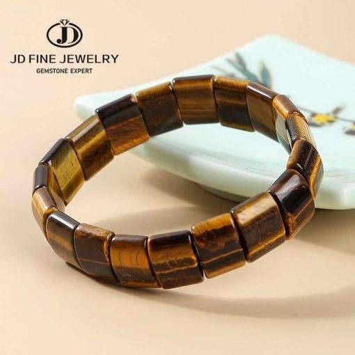 JD Natural Stone Colorful Tiger Eyes Beads Bangles Men Women Bracelets Handmade Mookiate Jasper Energy Jewelry For Summer Gifts Women Bracelets