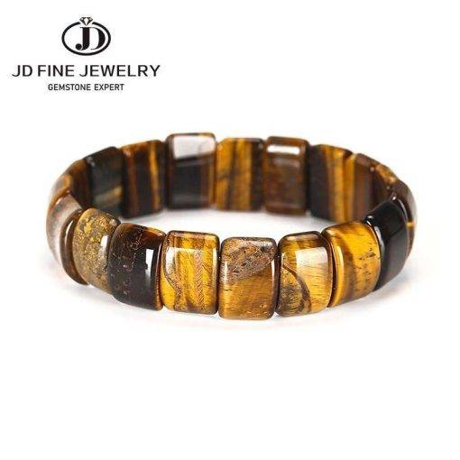 JD Natural Stone Colorful Tiger Eyes Beads Bangles Men Women Bracelets Handmade Mookiate Jasper Energy Jewelry For Summer Gifts Women Bracelets