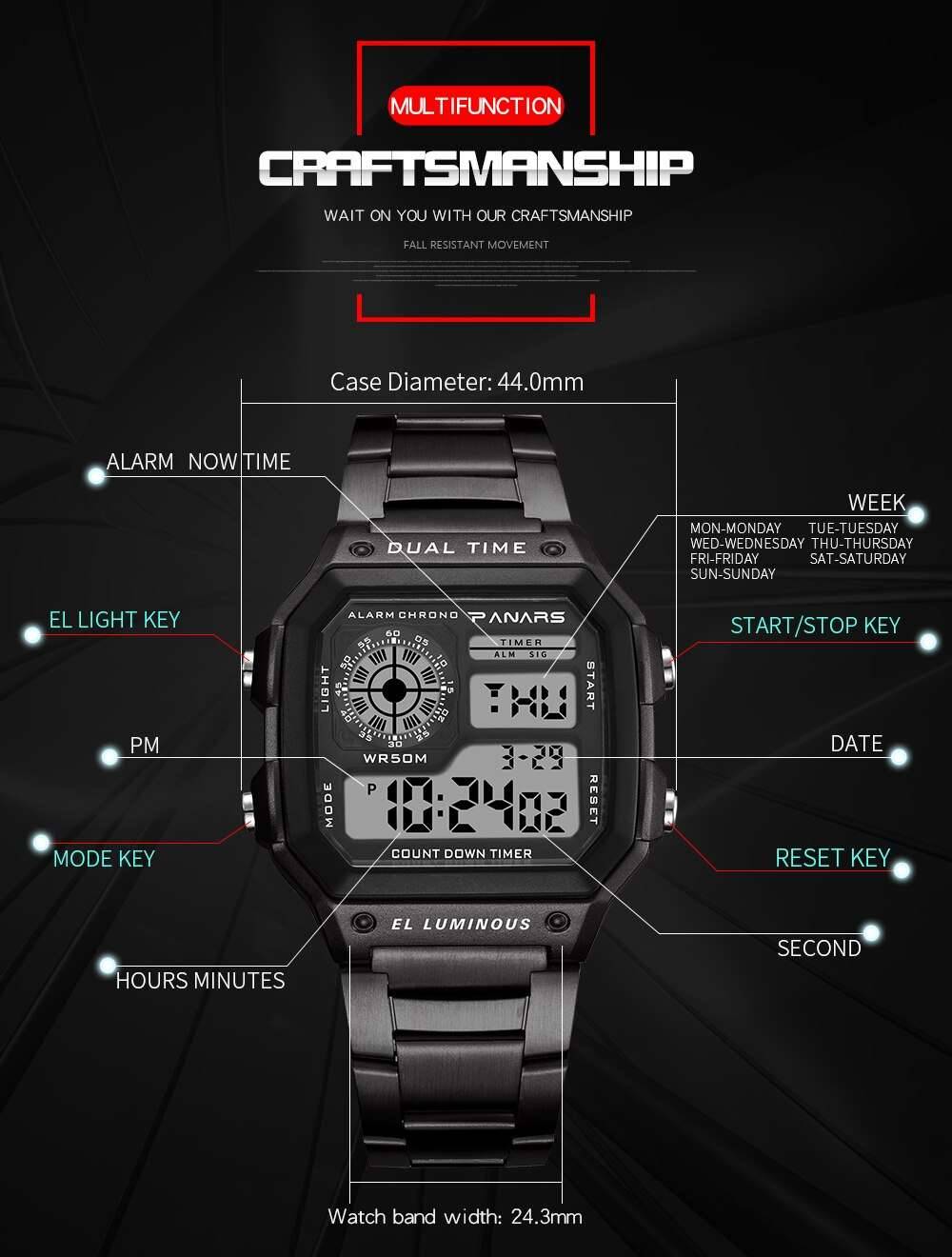 SYNOKE Men's Sports Watches Business Stainless Steel Digital Watch Men Military Wristwatch 5ATM Waterproof montre sport homme SYNOKE Men's Sports Watches Business Stainless Steel Digital Watch Men Military Wristwatch 5ATM Waterproof montre sport homme