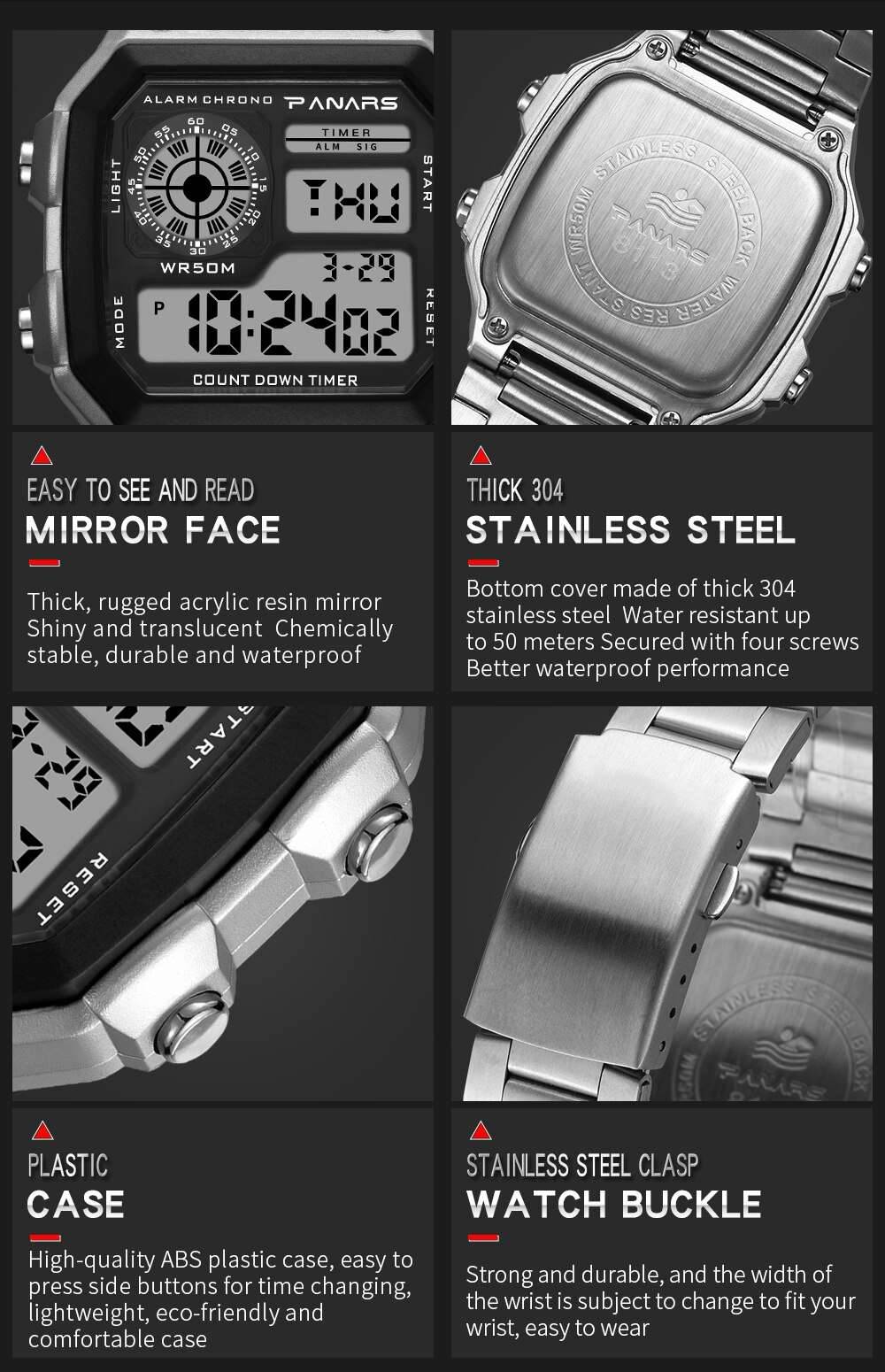 SYNOKE Men's Sports Watches Business Stainless Steel Digital Watch Men Military Wristwatch 5ATM Waterproof montre sport homme SYNOKE Men's Sports Watches Business Stainless Steel Digital Watch Men Military Wristwatch 5ATM Waterproof montre sport homme