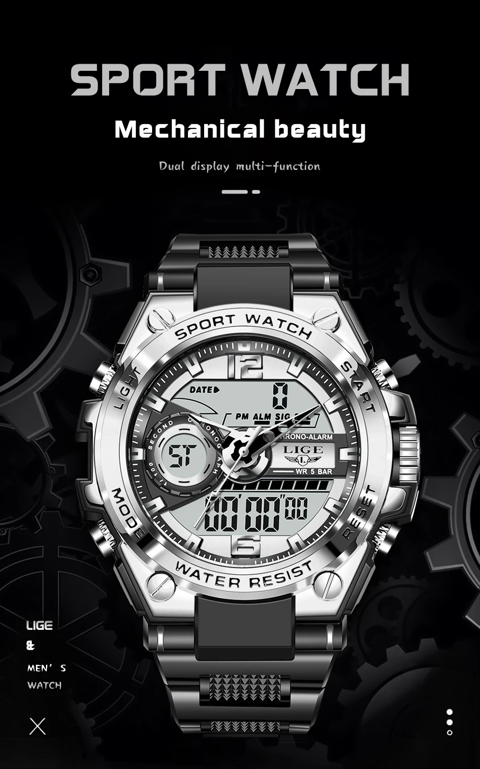 LIGE Digital Men Military Watch 50m Waterproof Wristwatch LED Quartz Clock Sport Watch Male Big Watches Men Relogios Masculino LIGE Digital Men Military Watch 50m Waterproof Wristwatch LED Quartz Clock Sport Watch Male Big Watches Men Relogios Masculino