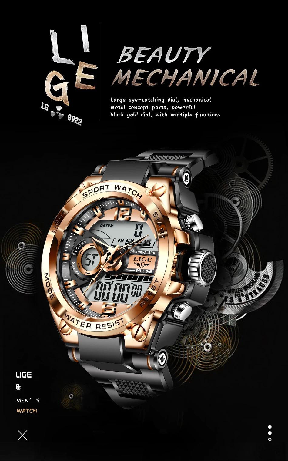 LIGE Digital Men Military Watch 50m Waterproof Wristwatch LED Quartz Clock Sport Watch Male Big Watches Men Relogios Masculino LIGE Digital Men Military Watch 50m Waterproof Wristwatch LED Quartz Clock Sport Watch Male Big Watches Men Relogios Masculino