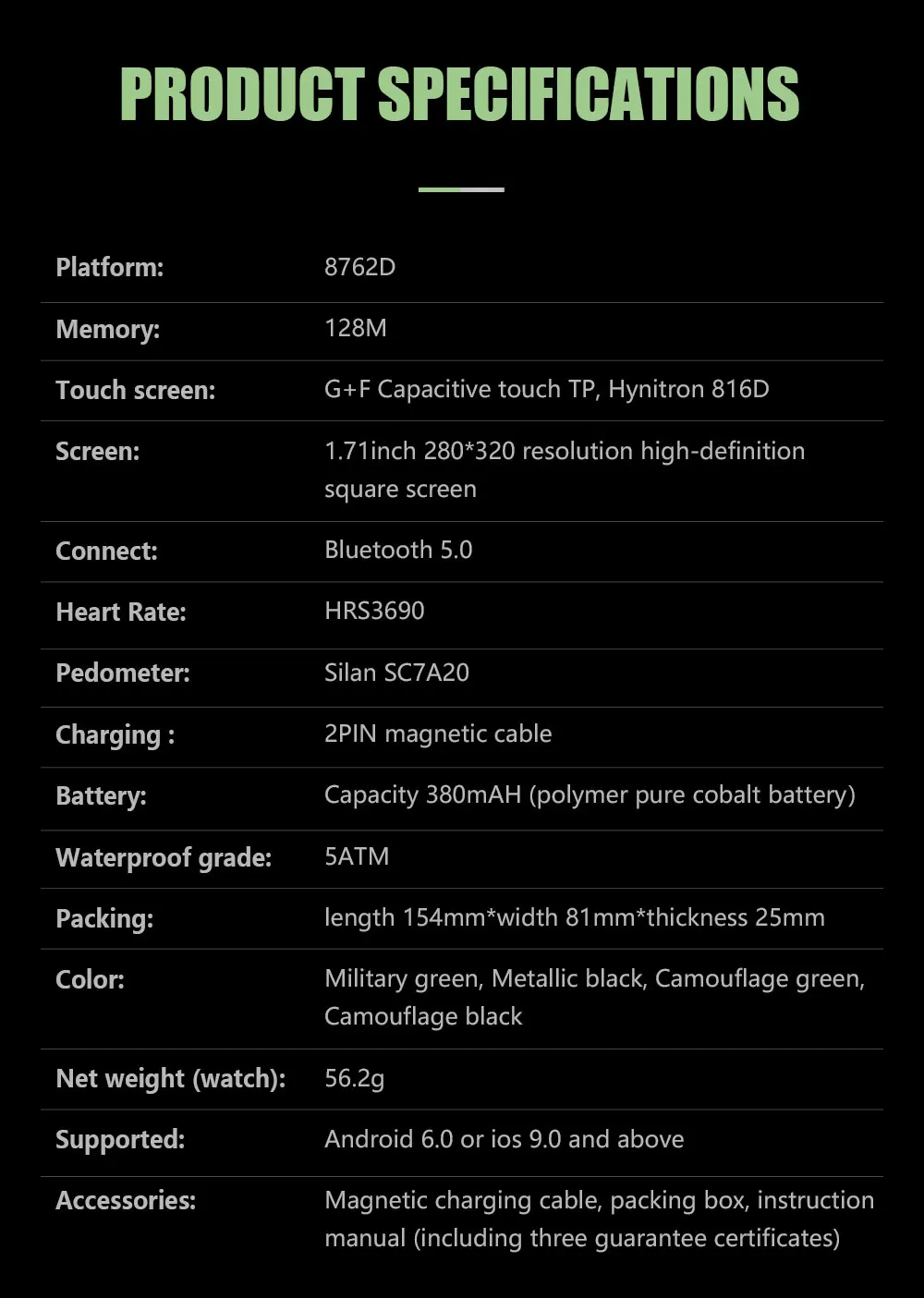 C20 Military Smart Watch Men Carbon Black Ultra Army Outdoor IP68 5ATM Waterproof Heart Rate Blood Oxygen Satm Smartwatch 2023
