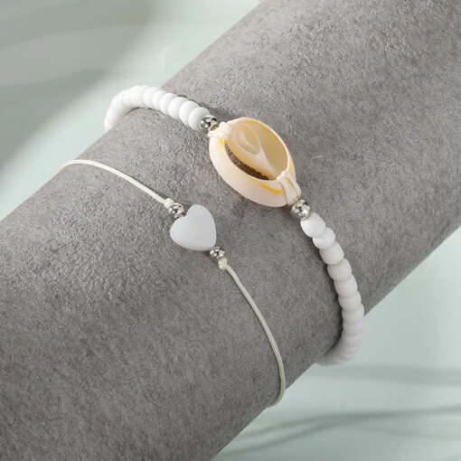 Bohemia Natural Shell Anklets for Women Foot Jewelry Summer Beach Barefoot Bracelet Ankle on Leg Chian Ankle Strap Accessories Women Anklets