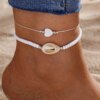 Bohemia Natural Shell Anklets for Women Foot Jewelry Summer Beach Barefoot Bracelet Ankle on Leg Chian Ankle Strap Accessories Women Anklets