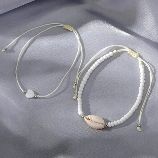 Bohemia Natural Shell Anklets for Women Foot Jewelry Summer Beach Barefoot Bracelet Ankle on Leg Chian Ankle Strap Accessories Women Anklets