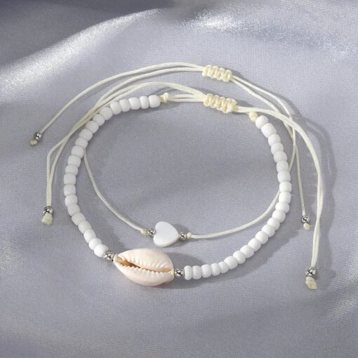 Bohemia Natural Shell Anklets for Women Foot Jewelry Summer Beach Barefoot Bracelet Ankle on Leg Chian Ankle Strap Accessories Women Anklets
