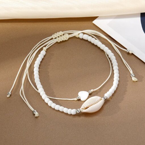 Bohemia Natural Shell Anklets for Women Foot Jewelry Summer Beach Barefoot Bracelet Ankle on Leg Chian Ankle Strap Accessories Women Anklets
