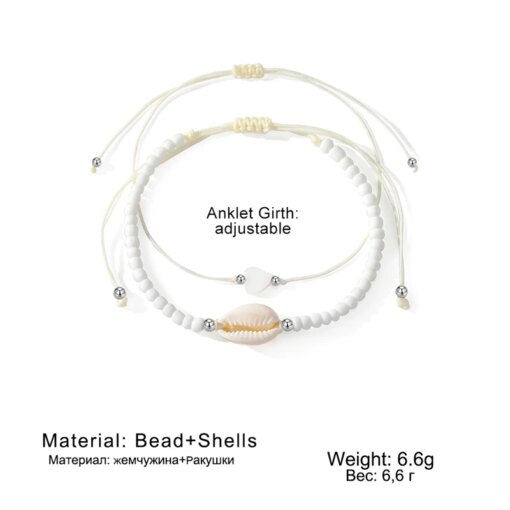 Bohemia Natural Shell Anklets for Women Foot Jewelry Summer Beach Barefoot Bracelet Ankle on Leg Chian Ankle Strap Accessories Women Anklets