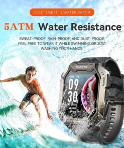 C20 Military Smart Watch Men Carbon Black Ultra Army Outdoor IP68 5ATM Waterproof Heart Rate Blood Oxygen Satm Smartwatch 2023 Men Sports & Smartwatches 