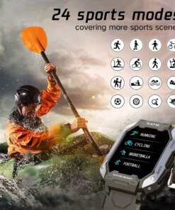 C20 Military Smart Watch Men Carbon Black Ultra Army Outdoor IP68 5ATM Waterproof Heart Rate Blood Oxygen Satm Smartwatch 2023 Men Sports & Smartwatches 
