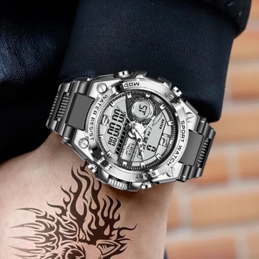LIGE Digital Men Military Watch 50m Waterproof Wristwatch LED Quartz Clock Sport Watch Male Big Watches Men Relogios Masculino Men Sports & Smartwatches