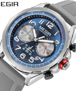MEGIR 2230 New Men’s Watch Fashion Casual Multifunctional Sports Silicone Strap Luminous Date Military Chronograph Wristwatches Quartz Watches Sports & Smartwatches 