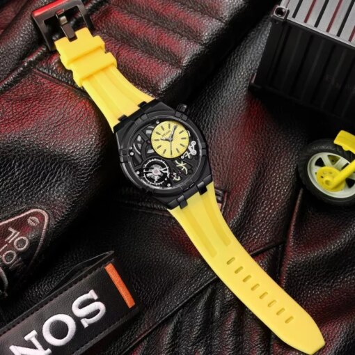 MEGIR 8111 Fashion Men’s Quartz Watch Waterproof Silicone Strap Creative Skeleton Dial Luminous Casual Sports Watches for Men Quartz Watches Sports & Smartwatches