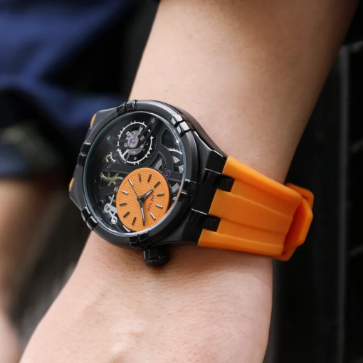 MEGIR 8111 Fashion Men’s Quartz Watch Waterproof Silicone Strap Creative Skeleton Dial Luminous Casual Sports Watches for Men Quartz Watches Sports & Smartwatches
