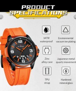 NAVIFORCE Creative TPU Strap Male Wristwatch Fashion Sports 3ATM Waterproof Quartz Day and Date Display Men Watches Reloj Hombre Men Quartz Watches 