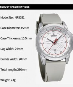 NAVIFORCE Original Watches for Men Silicone Band Military Sports Waterproof Man Clock Shockproof Quartz Calendar Male wristwatch Men Quartz Watches
