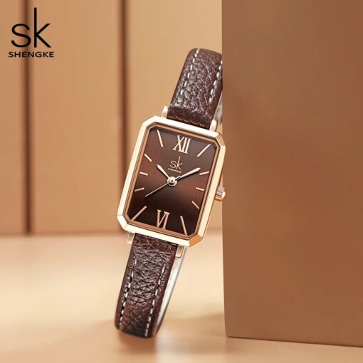 Shengke Fashion Brand Woman Watches Orginal Design Laides Quartz Wristwatches Elegant Women’s Clock Luxury SK Relogio Feminino Women Quartz Watches