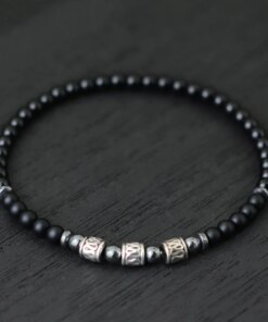 Unique 4mm Stone Bracelet Men Women Natural Lava Lapis Lazuli Obsidian Beads Elastic Braclet Sanskrit Brazalete Gift For Lovers Women Bracelets