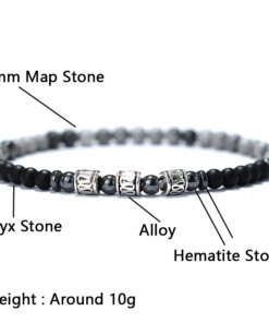 Unique 4mm Stone Bracelet Men Women Natural Lava Lapis Lazuli Obsidian Beads Elastic Braclet Sanskrit Brazalete Gift For Lovers Women Bracelets