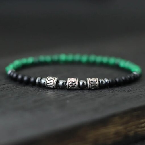 Unique 4mm Stone Bracelet Men Women Natural Lava Lapis Lazuli Obsidian Beads Elastic Braclet Sanskrit Brazalete Gift For Lovers Women Bracelets