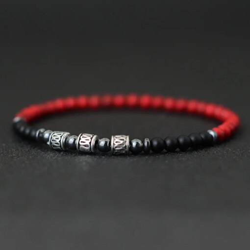 Unique 4mm Stone Bracelet Men Women Natural Lava Lapis Lazuli Obsidian Beads Elastic Braclet Sanskrit Brazalete Gift For Lovers Women Bracelets