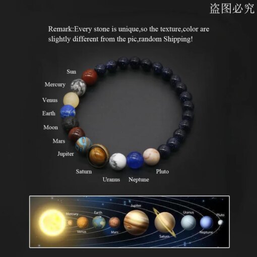 Universe Solar System Bracelet Women Natural Stone Eight Planets Bracelet Men Best Friends Gift For Him Gift For Her MY8 Men Bracelets