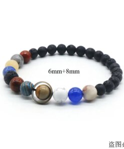 Universe Solar System Bracelet Women Natural Stone Eight Planets Bracelet Men Best Friends Gift For Him Gift For Her MY8 Men Bracelets 
