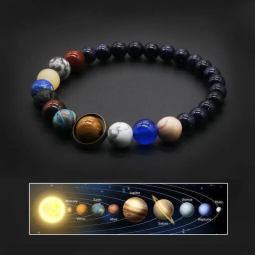 Universe Solar System Bracelet Women Natural Stone Eight Planets Bracelet Men Best Friends Gift For Him Gift For Her MY8 Men Bracelets