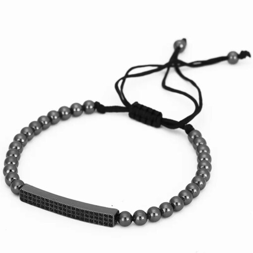 New 3Pc/Sets Micro Pave CZ 8mm Disco Ball & Bar Charms Bracelets Sets 6mm Matte Beads Stone Bracelet Men Women Jewelry bileklik Men Bracelets