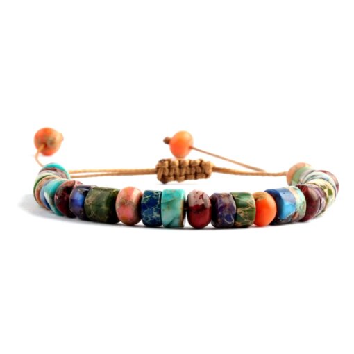 ZMZY Boho Style Handmade Colorful Multi Bracelet Natural Stone Chakra Bracelet Drum Beads Bracelets for Women/Men Jewelry Gift Men Bracelets