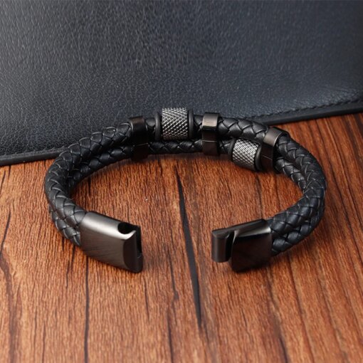 Charm Braid Rope Bracelet For Men Stainless Steel Magnetic Buckle Genuine Leather Bracelets & Bangles Male Female Jewelry Bracelets Bracelets