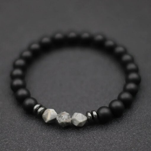 Fashion Mens Bracelet Black Onyx Stone Braclet Irregular Natural Tiger Eyes Sodalite Beaded Braslet Pulsera Hombre Accessories Bracelets Bracelets