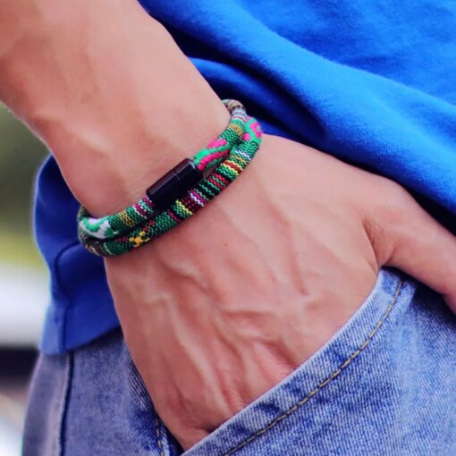 New In Men Bohemia Rope Bracelet Attract Magentic Braclet Adventure Survival Braslet Pulseras Hilo Hombre Beach Surf Brazalete Bracelets Bracelets