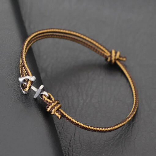 Novel Anchor Bracelet For Men Grade A 3mm Ethnic Thin Marine String Braslet Handmade Adjustable Beach Surfing Nautical Braclet Sports & Smartwatches
