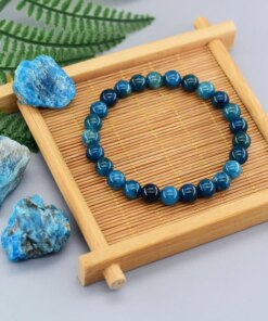Original Reiki Blue Apatite Beads Bracelets Men Women Natural Stone Blood Circulation Stimulate Enthusiasm Health Care Jewelry Bracelets Bracelets