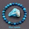 Original Reiki Blue Apatite Beads Bracelets Men Women Natural Stone Blood Circulation Stimulate Enthusiasm Health Care Jewelry Bracelets Bracelets 