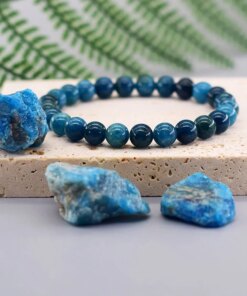 Original Reiki Blue Apatite Beads Bracelets Men Women Natural Stone Blood Circulation Stimulate Enthusiasm Health Care Jewelry Bracelets Bracelets