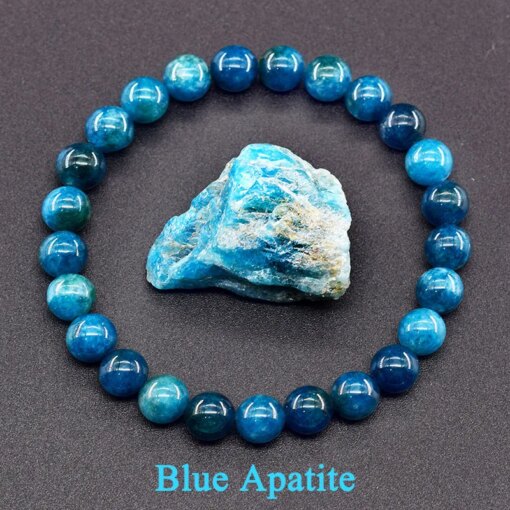Original Reiki Blue Apatite Beads Bracelets Men Women Natural Stone Blood Circulation Stimulate Enthusiasm Health Care Jewelry Bracelets Bracelets
