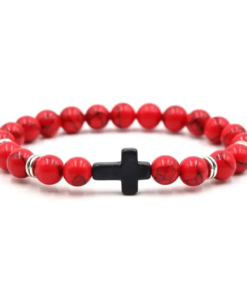 Prayer Men Natural Stone Wood Beads Rosary Hematite Cross Bracelets Onyx Meditation Bracelet Women Yoga Jewelry Homme Pulsera Bracelets Bracelets 
