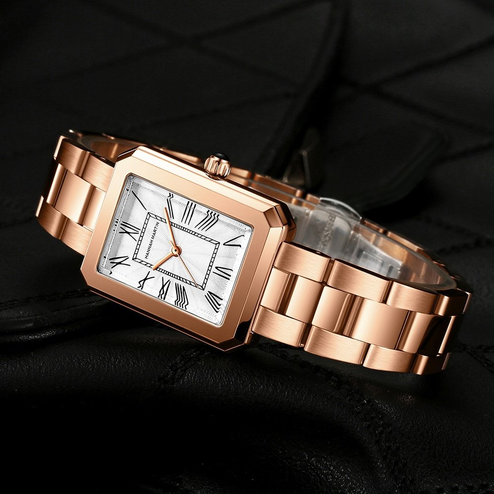 Square Dial Quartz Watch — Polished Steel - Image 8