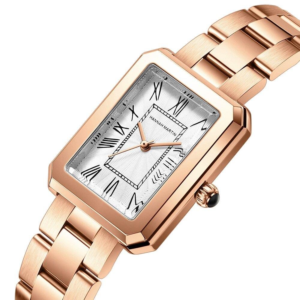 Square Dial Quartz Watch — Polished Steel - Image 4