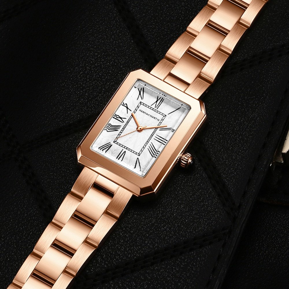 Square Dial Quartz Watch — Polished Steel - Image 7