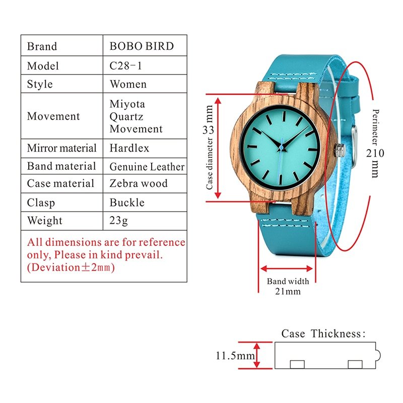 Unisex Zebra Wooden Watch