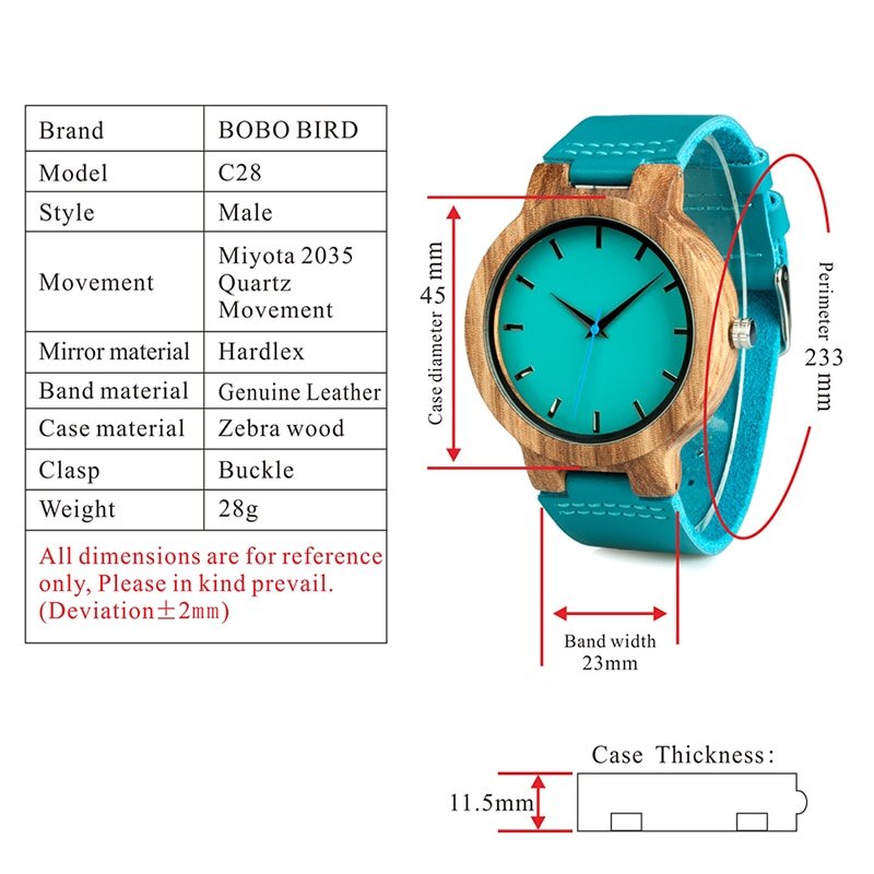 Unisex Zebra Wooden Watch