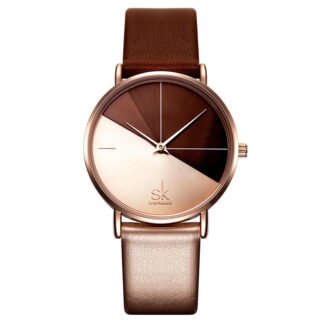 Slim Leather Dress Watch — Polished Steel