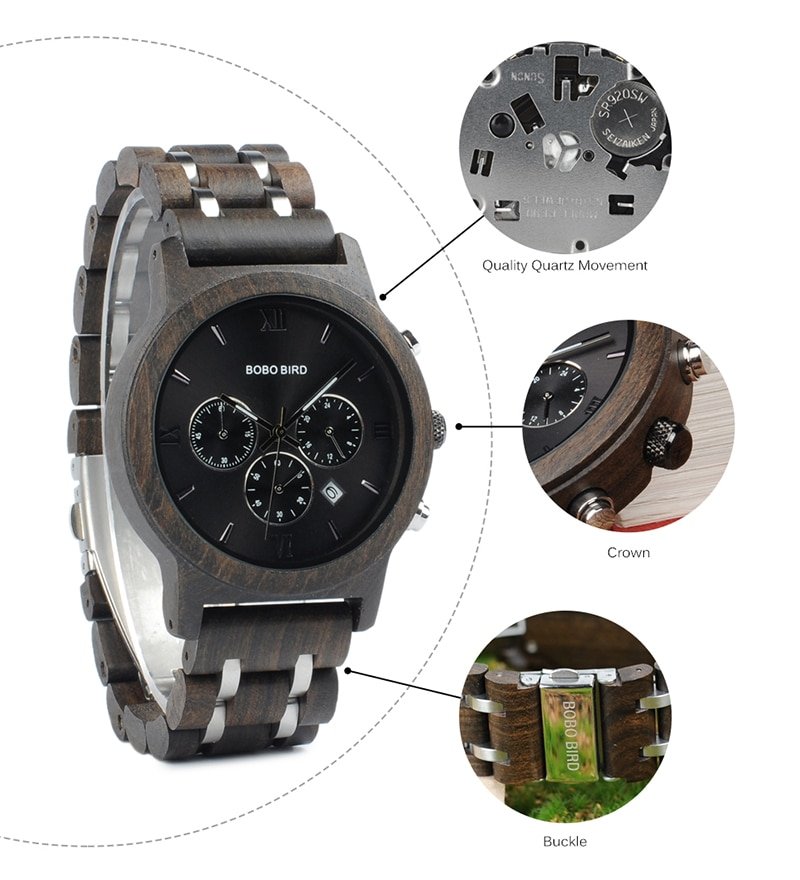 Vintage Style Round Wooden Men's Quartz Watch Vintage Style Round Wooden Men's Quartz Watch