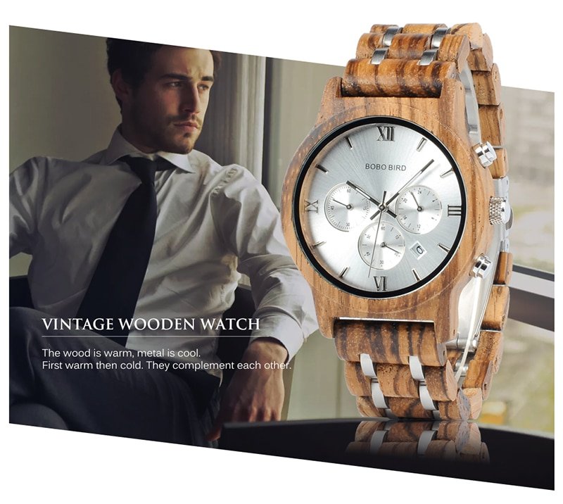 Vintage Style Round Wooden Men's Quartz Watch Vintage Style Round Wooden Men's Quartz Watch